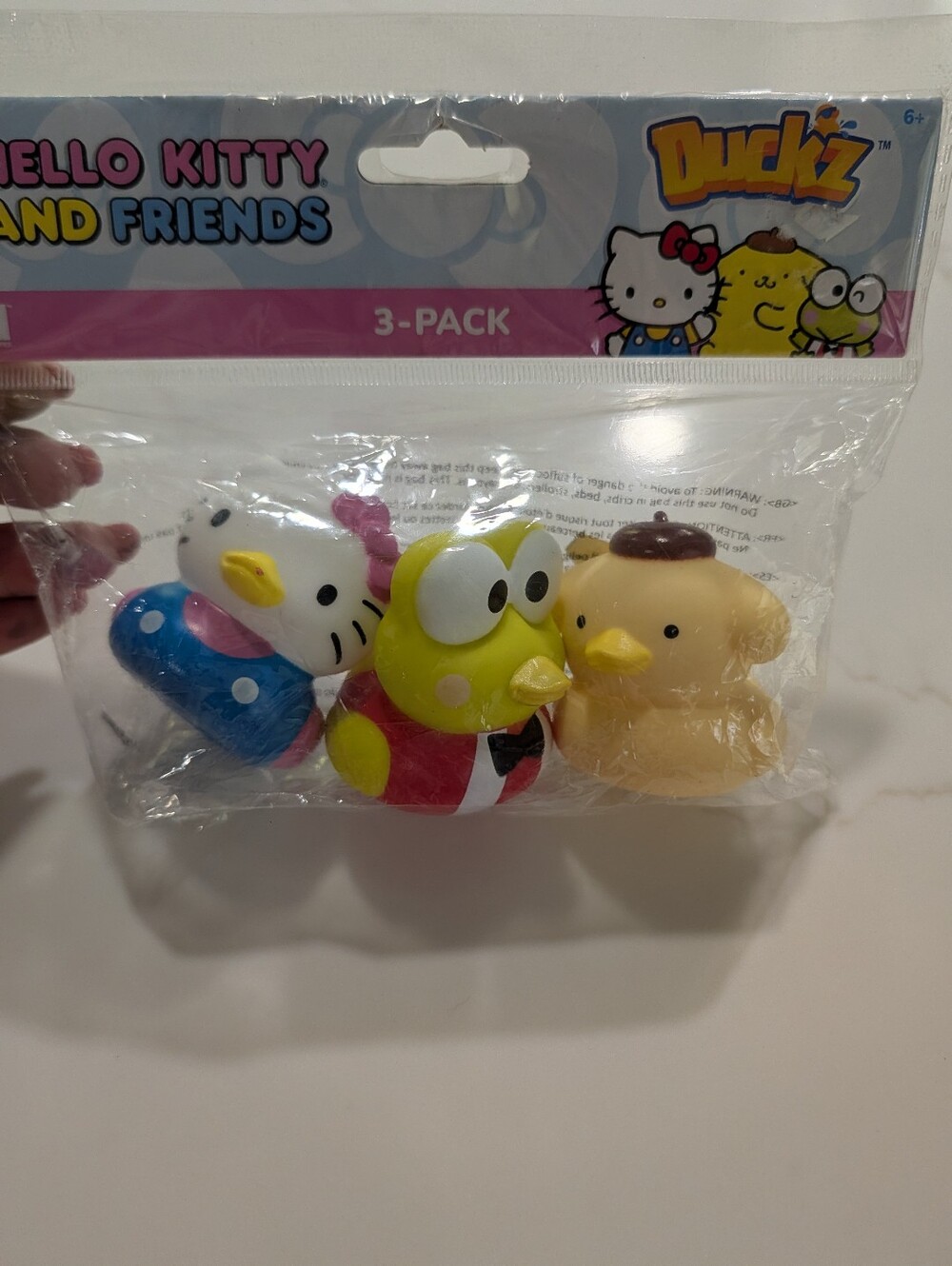 Hello Kitty 3-Pack Character Rubber Ducks - White, Blue, Yellow, Green, Tan